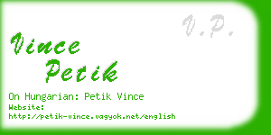 vince petik business card